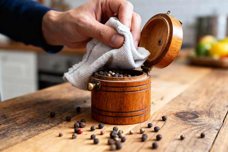 Pepermolen schoonmaken