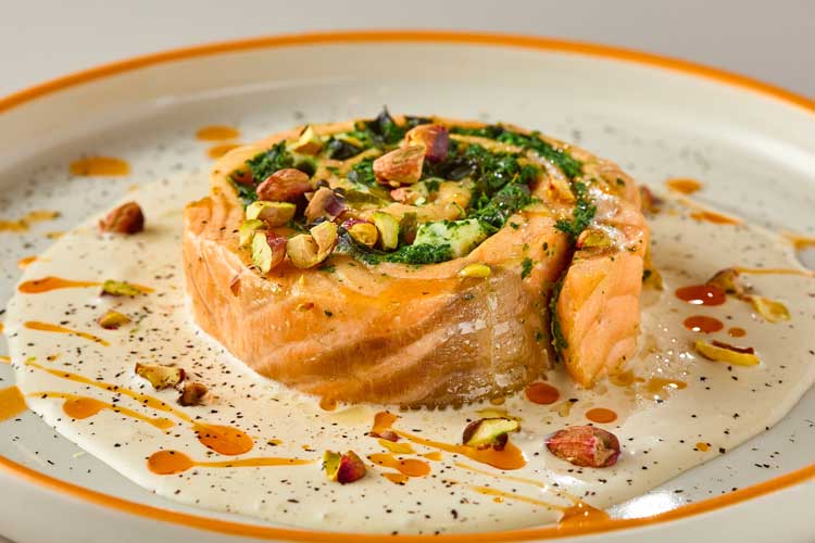 Zalmrollade bakken