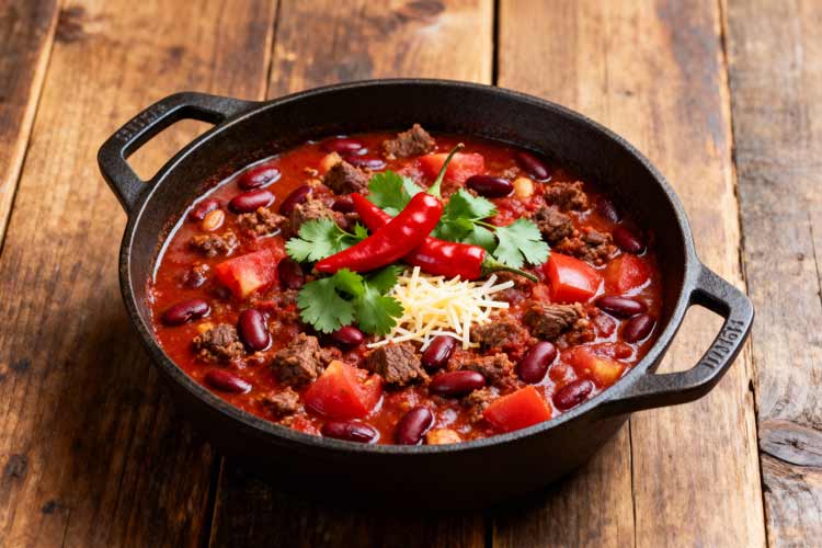 Chili con carne opwarmen