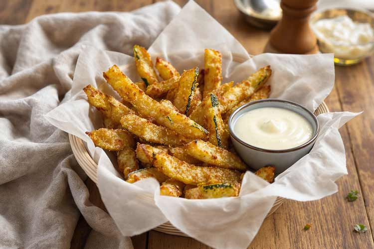 Courgette friet maken