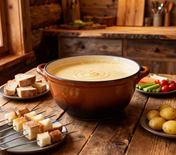 Zwitserse kaasfondue maken