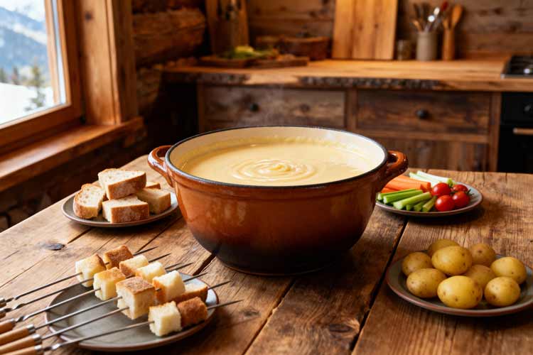 Zwitserse kaasfondue maken