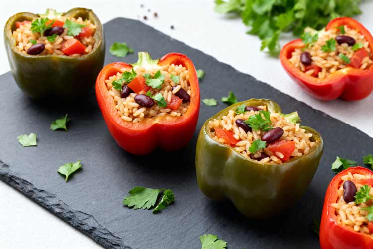 Gevulde paprika opwarmen