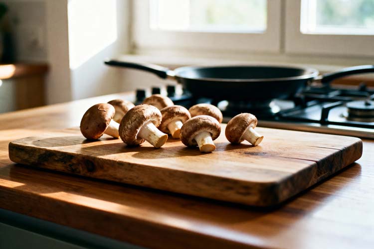 Kastanjechampignons bakken