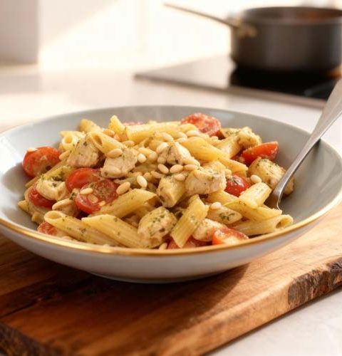 Pasta pesto met kip maken