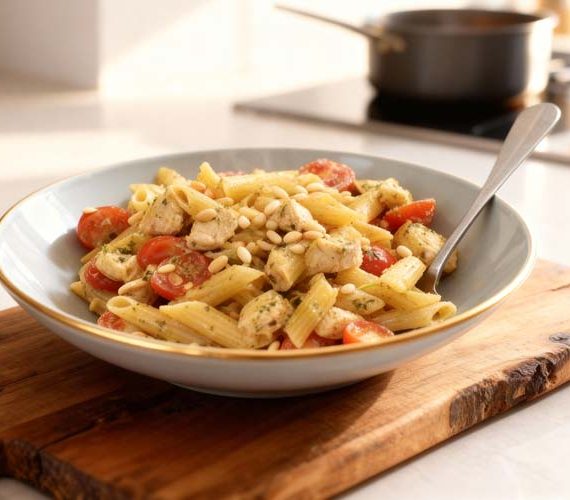 Pasta pesto met kip maken