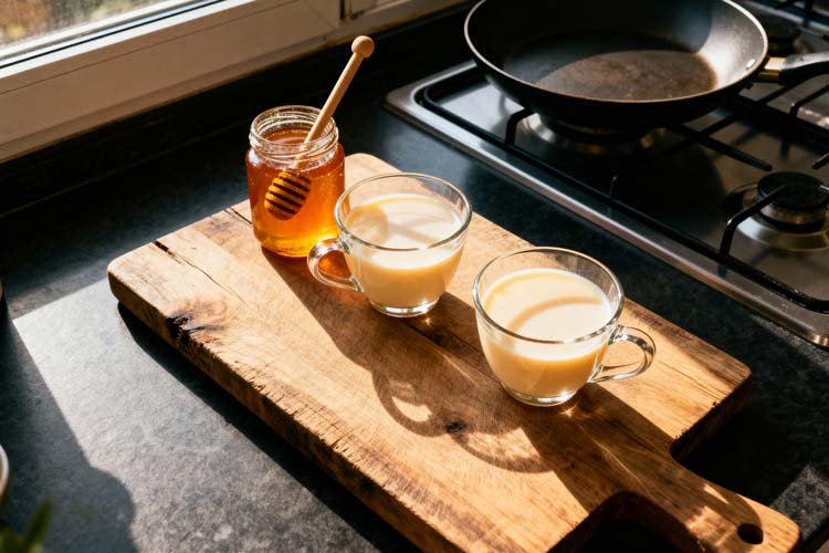 Warme melk met honing maken