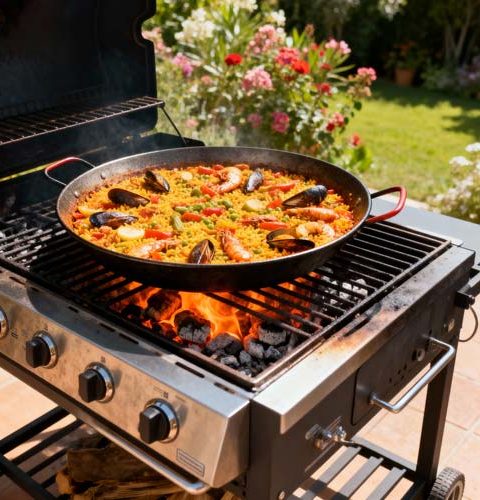 Paella van de BBQ