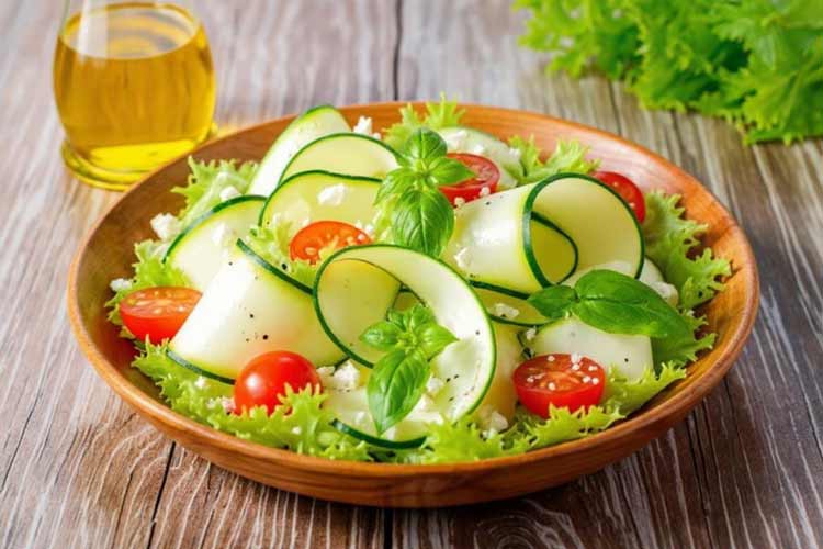 Courgettesalade met tomaatjes en feta maken