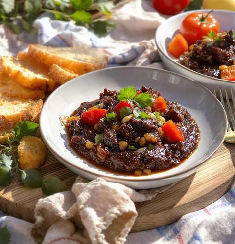 Rundergoulash met chocolade mken