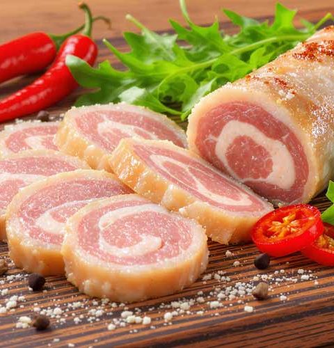 Visrollade bakken