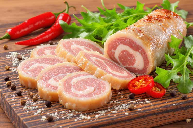 Visrollade bakken