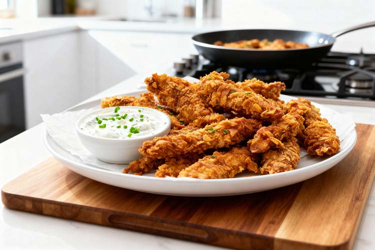 Chicken strips maken