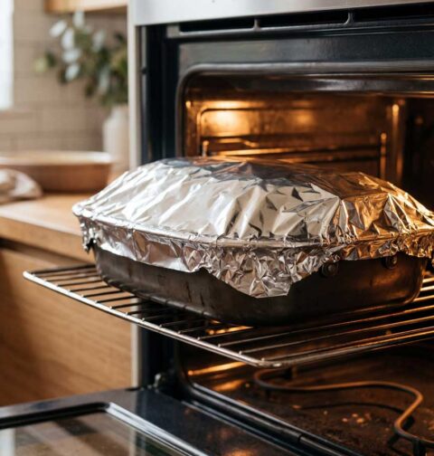 Aluminiumfolie in de oven