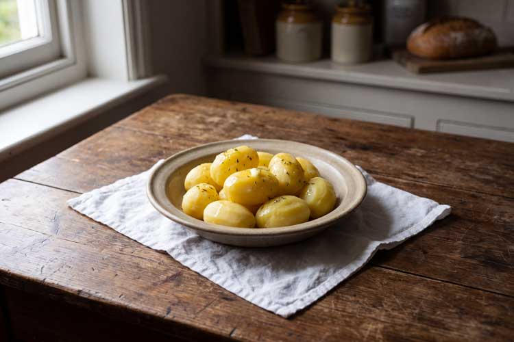 Gekookte aardappelen opwarmen