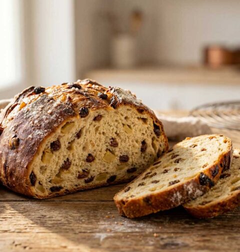 Appel-rozijnenbrood maken in een oven