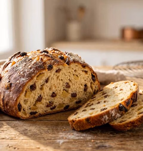 Appel-rozijnenbrood maken in een oven