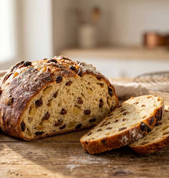 Appel-rozijnenbrood maken in een oven