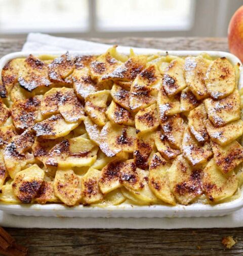 Appel vanille ovenschotel maken in een oven