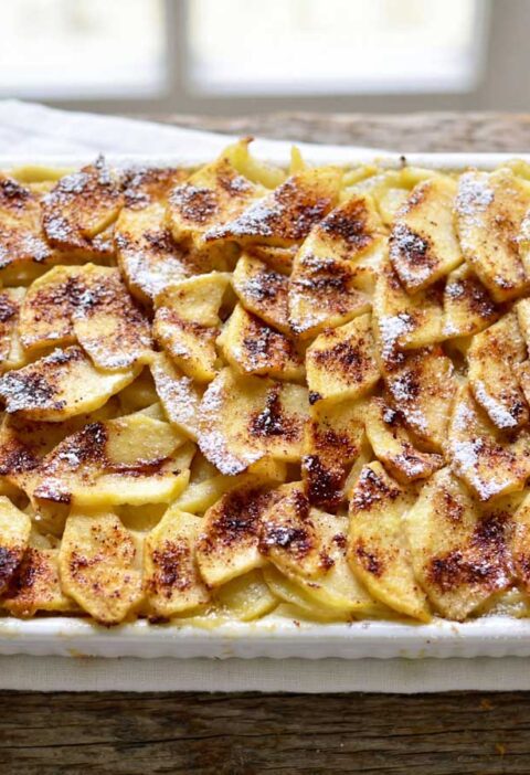 Appel vanille ovenschotel maken in een oven