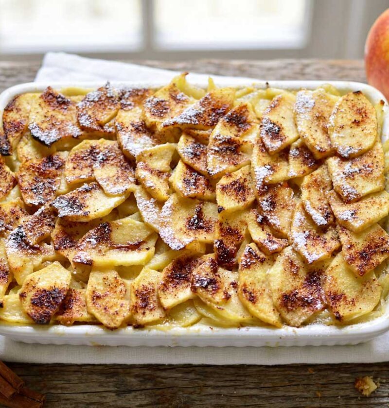 Appel vanille ovenschotel maken in een oven