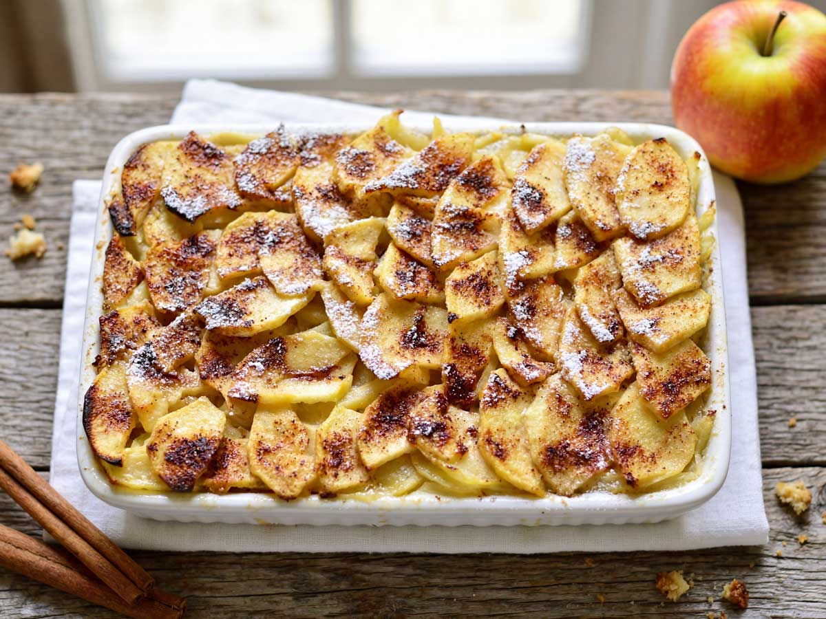 Appel vanille ovenschotel maken in een oven