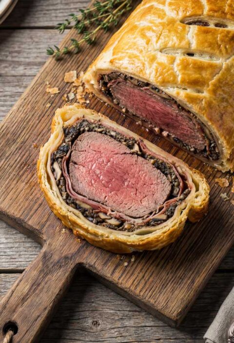 Beef Wellington bakken in de oven