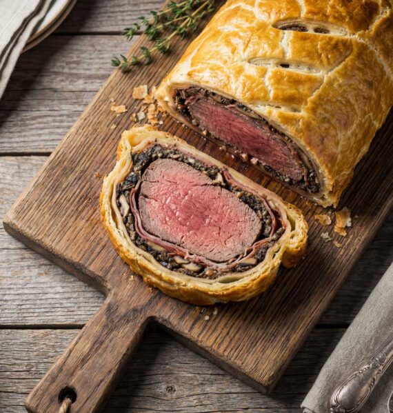 Beef Wellington bakken in de oven