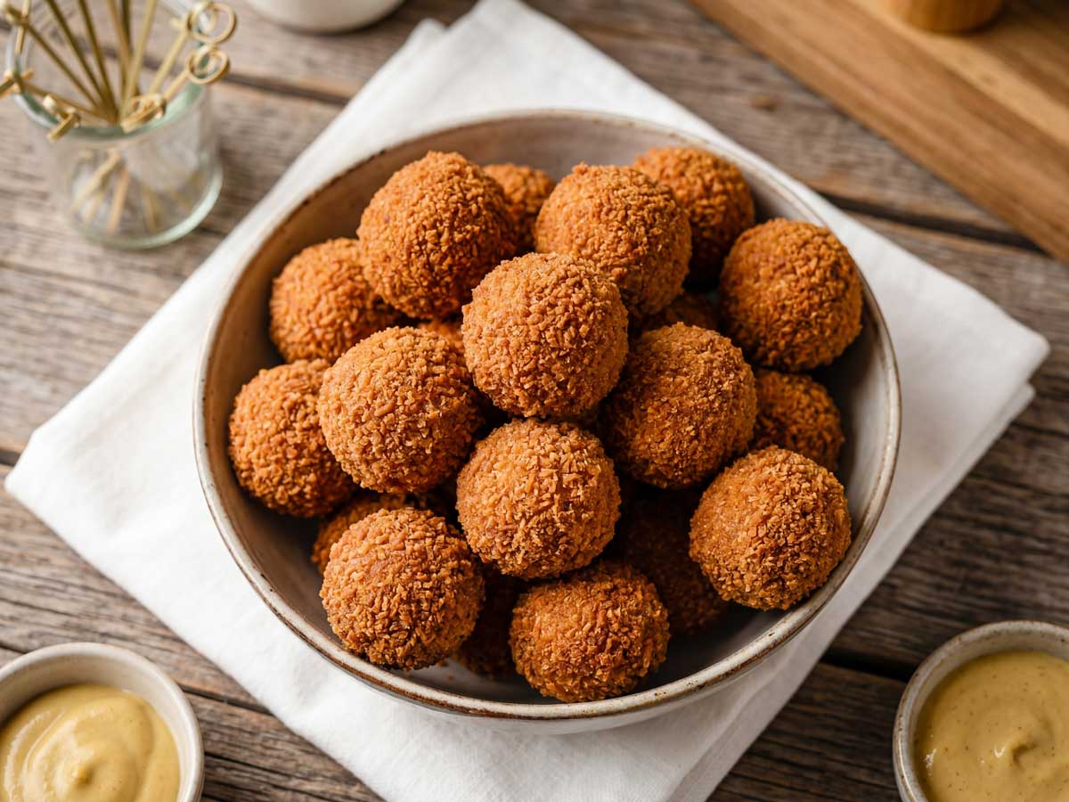Bitterballen frituren in een friteuse