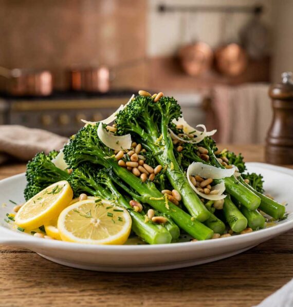 Broccolini koken in een ruime pan