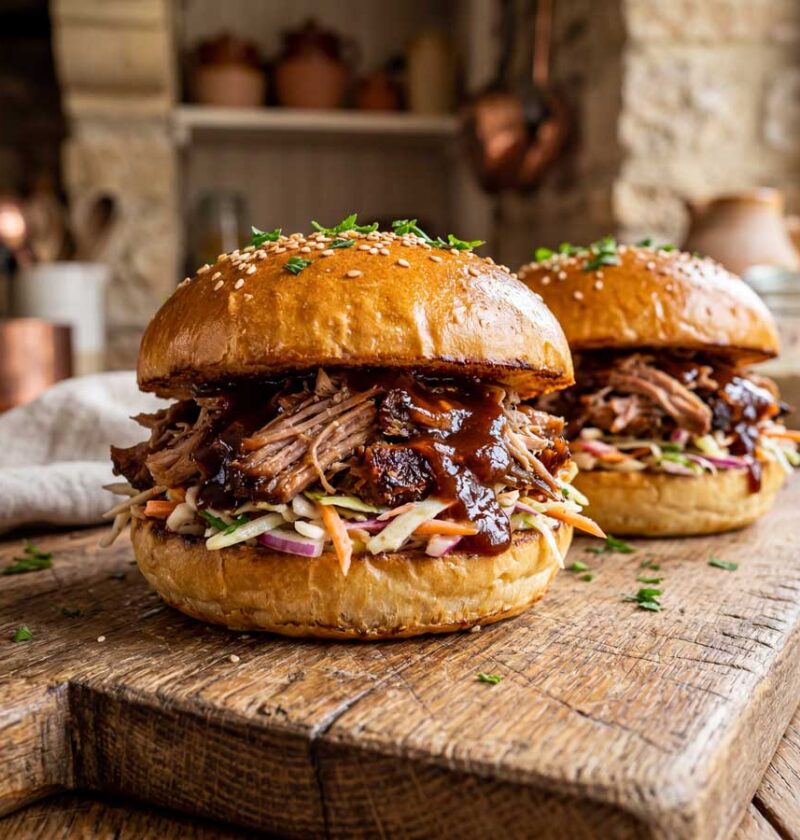 Broodje pulled pork maken met barbecuesaus