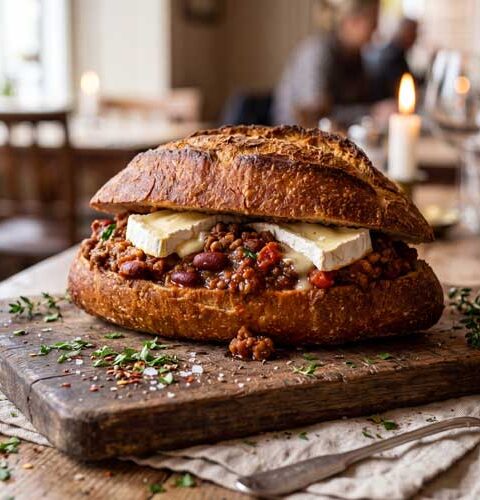 Broodje chili con carne met camembert