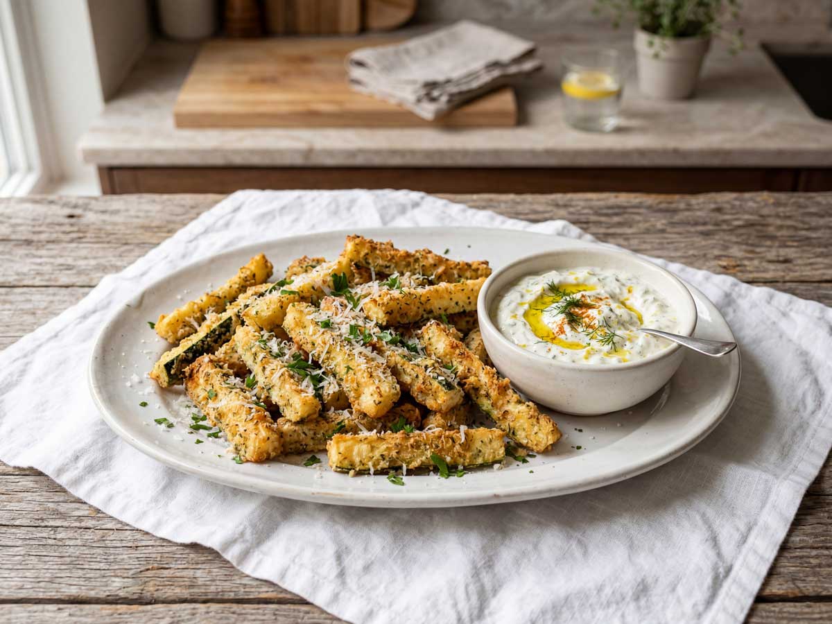 Courgette friet maken in een oven op 220 graden