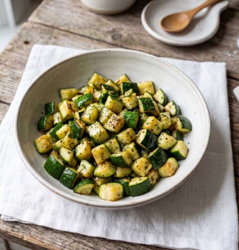 Courgette koken in een gewone pan