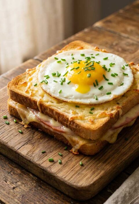 Croque Madame maken doe je in een koekenpan