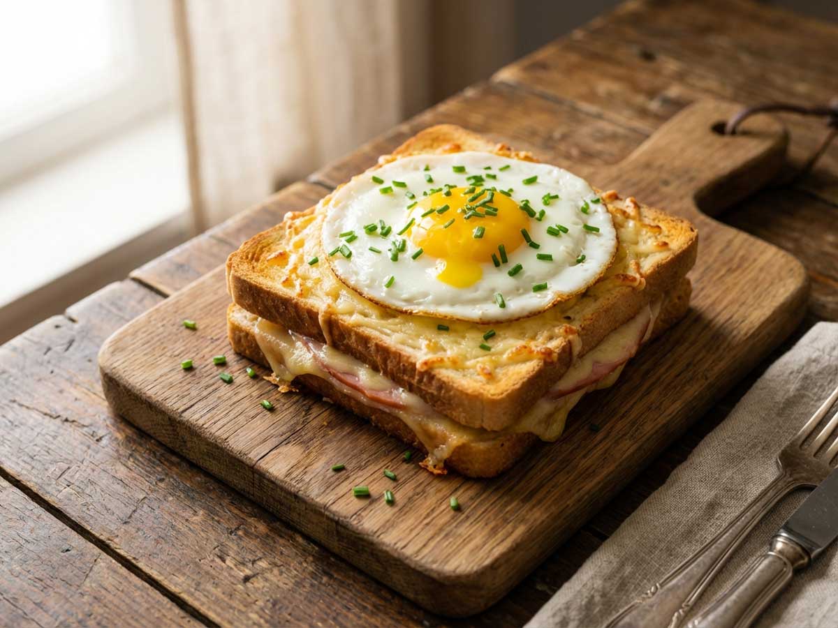 Croque Madame maken doe je in een koekenpan