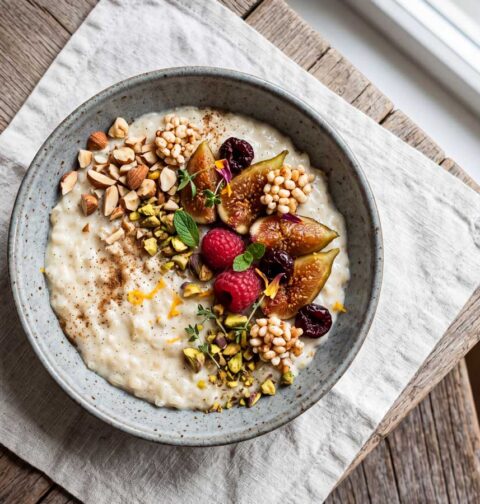 Dessertrijst koken met melk in een gewone pan
