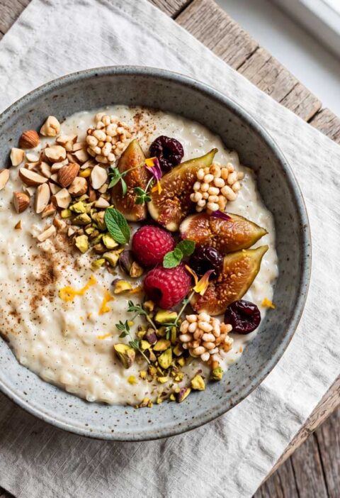 Dessertrijst koken met melk in een gewone pan