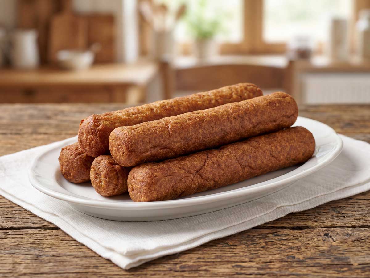 Frikandellen frituren in een friteuse