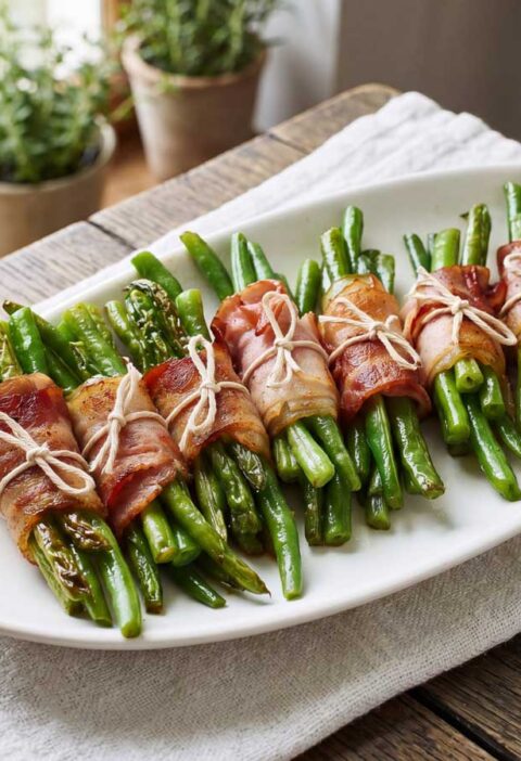 Haricots verts met spek maken in een koekenpan