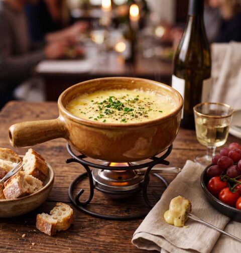 Kaasfondue opwarmen, gewoon in een pan