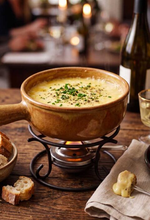 Kaasfondue opwarmen, gewoon in een pan