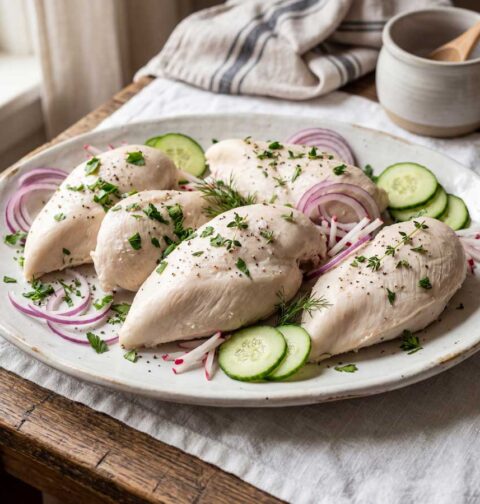 Kip koken in een gewone pan