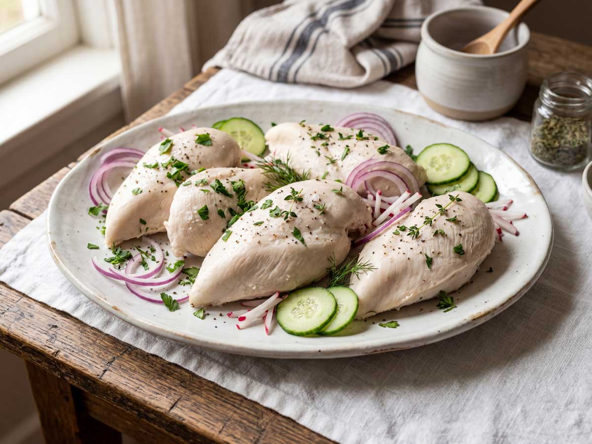 Kip koken in een gewone pan