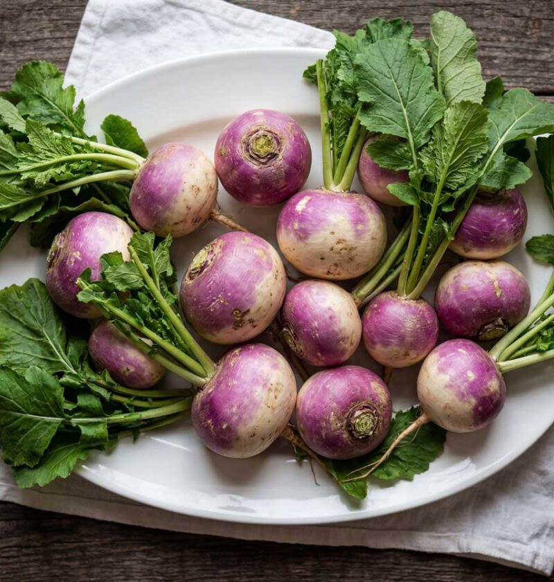 Knolraap koken in een pan met ruim water