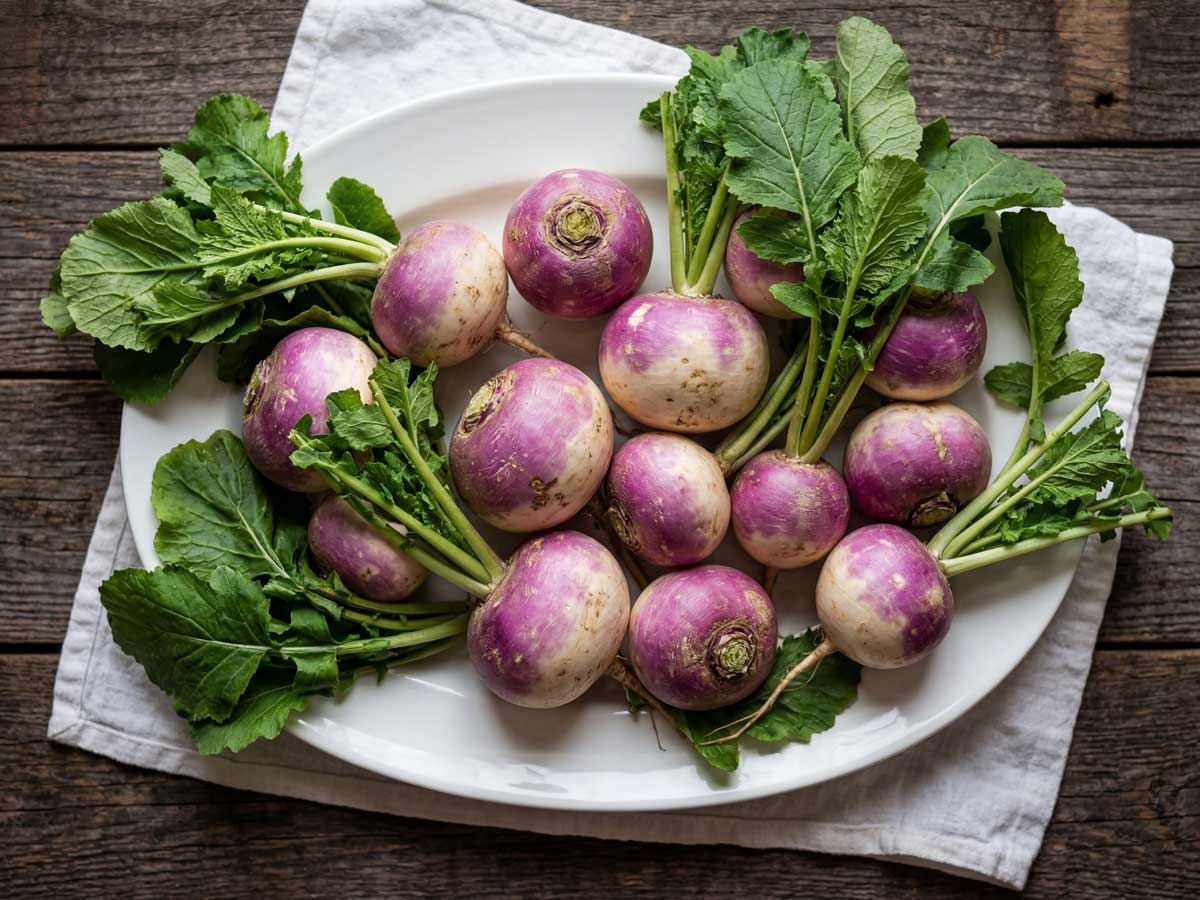 Knolraap koken in een pan met ruim water