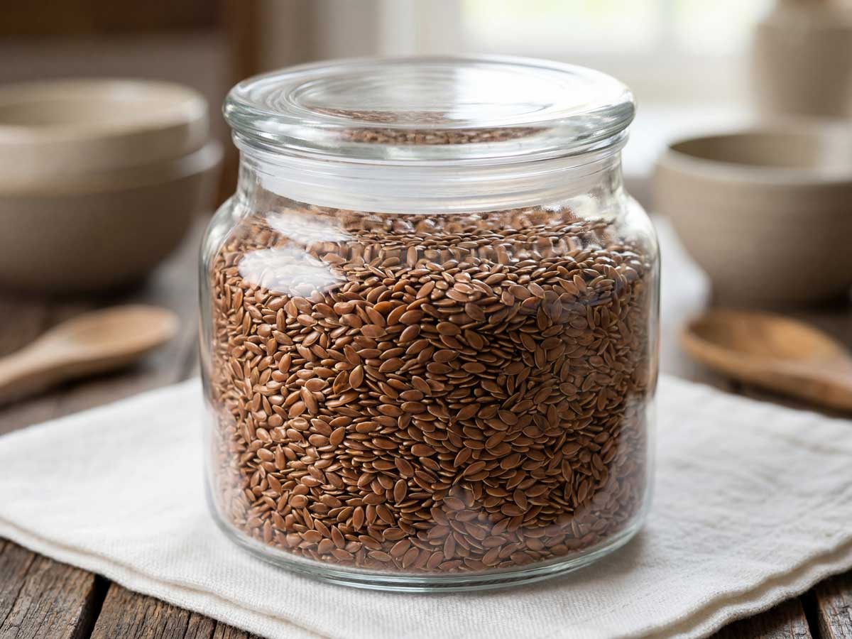Lijnzaad koken in een gewone pan