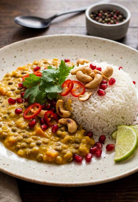 Linzencurry met rijst maken