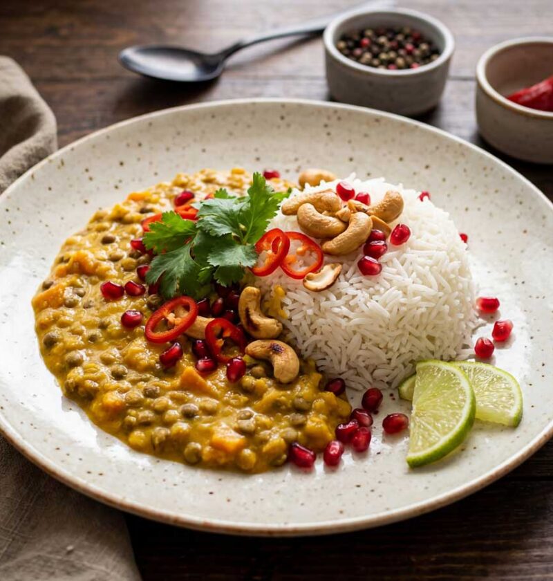 Linzencurry met rijst maken