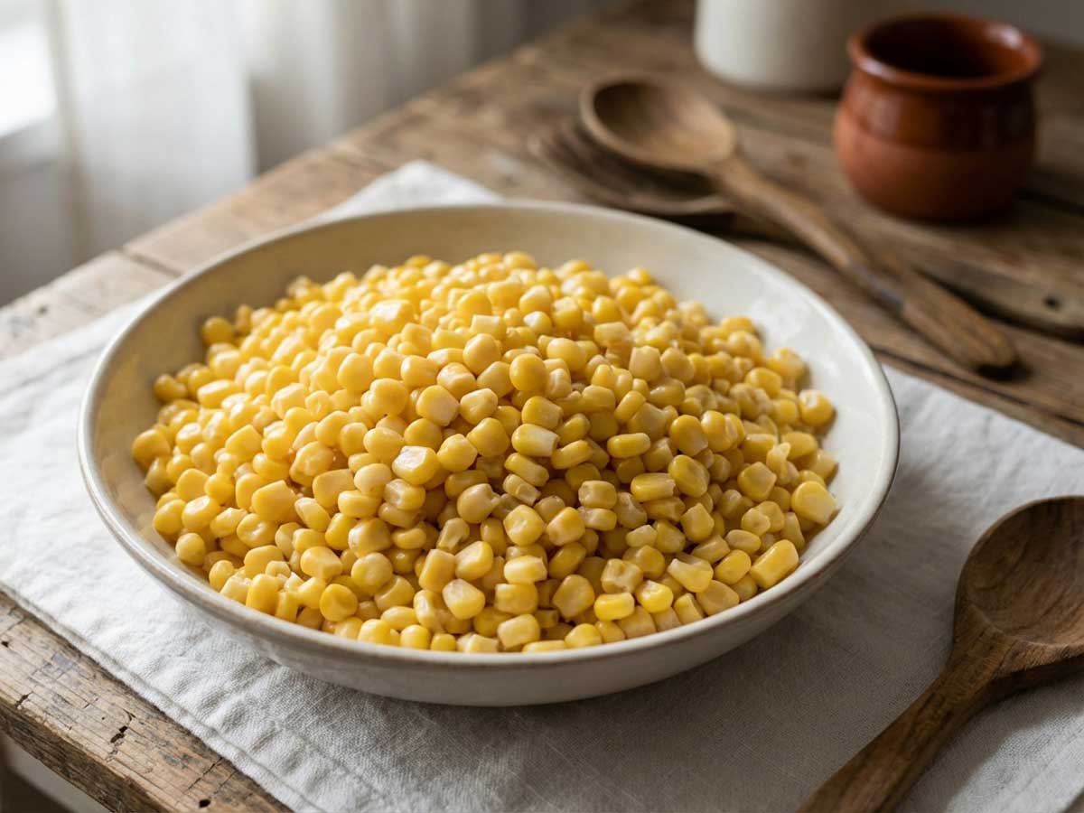 Maïs koken in een gewone koekenpan